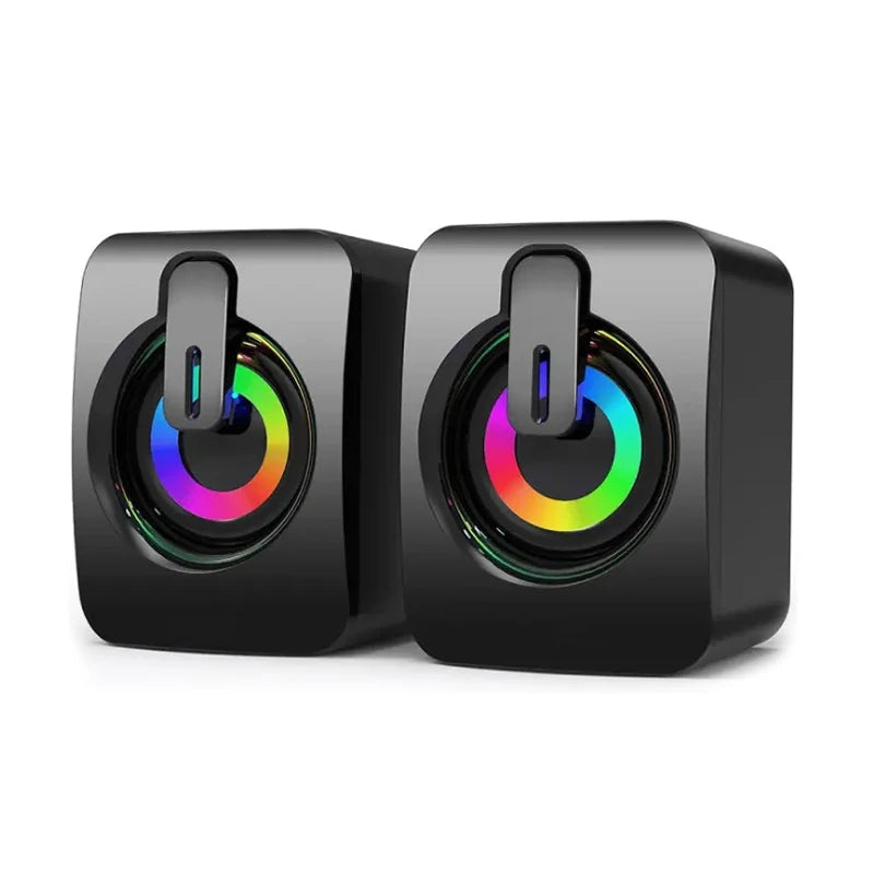 Compact Desktop Speakers with LED Lighting