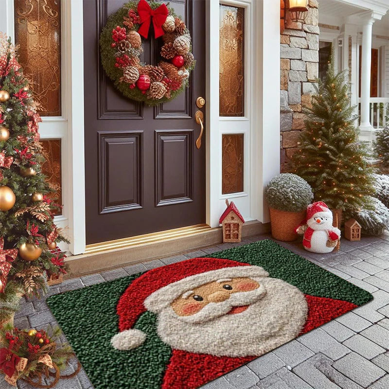 Christmas Carpet Door Merry Christmas Mat Festival Santa Claus Outdoor Decorations Home 2025 Navidad Xmas Ornament New Year 2026 