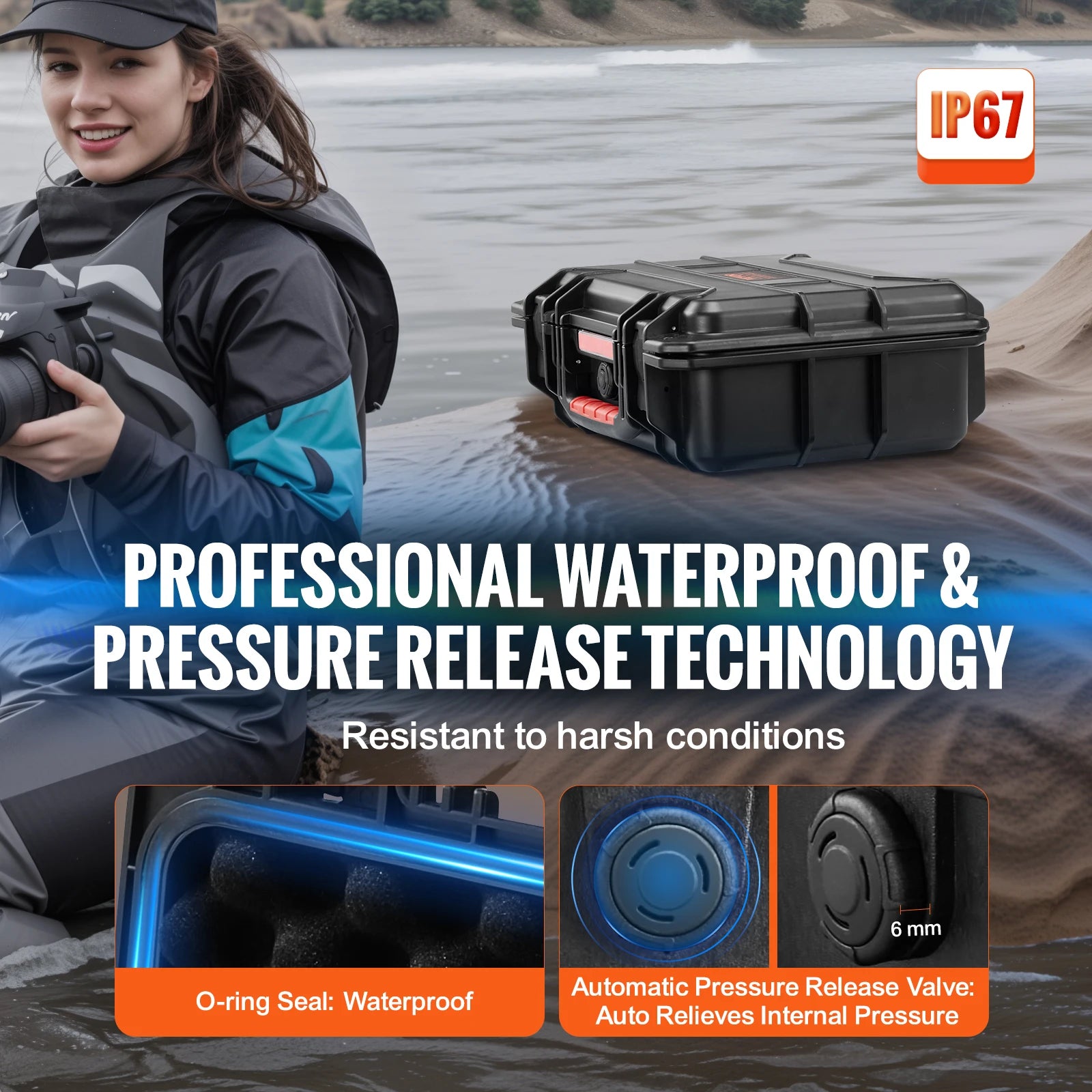 IP67 Waterproof Hard Case with Custom Foam & Secure Lock Design