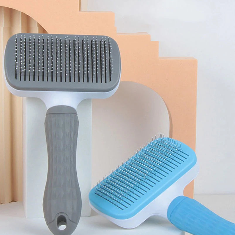 Pet Grooming Brush with Push-Button Hair Release