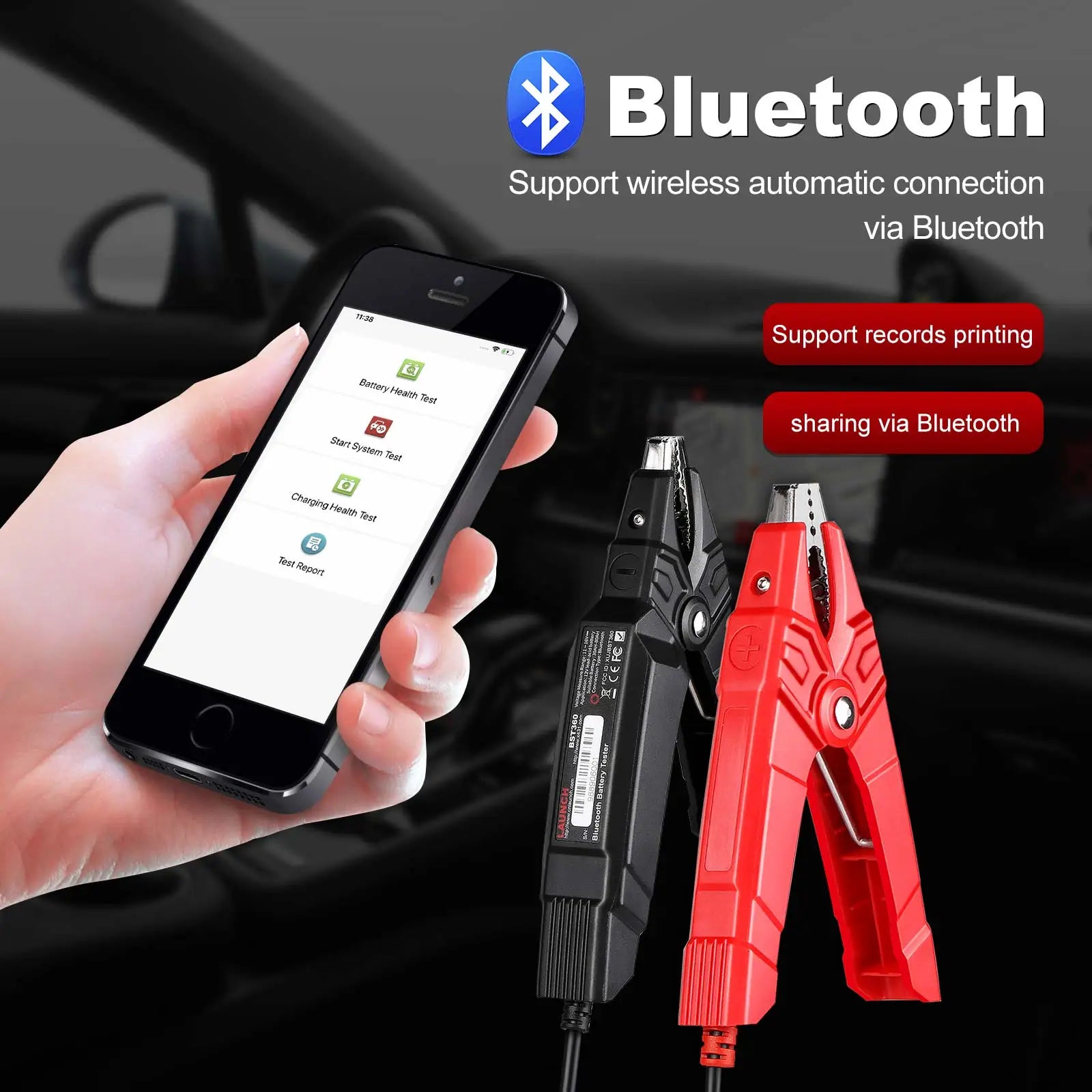 Tester avtomobilskih baterij Launch X431 BST360 z Bluetooth za diagnostiko
