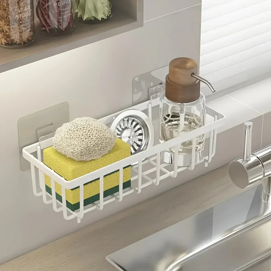 Kitchen Sink Organiser, No-Drilling Sponge and Brush Rack