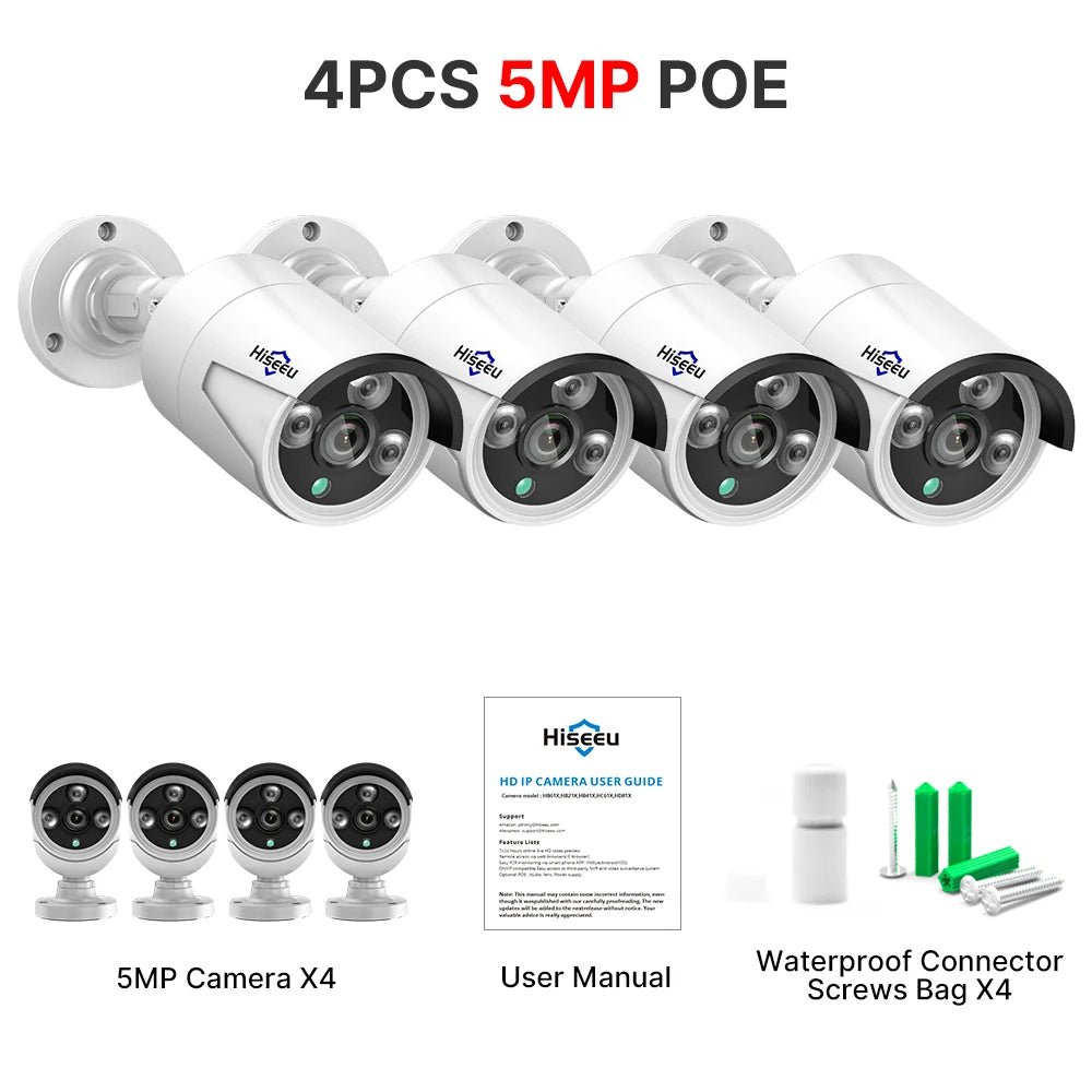 5MP POE IP Camera with Human Detection and Night Vision