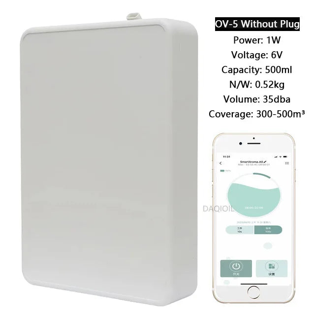 500ML Smart Waterless Essential Oil Diffuser with Bluetooth Control