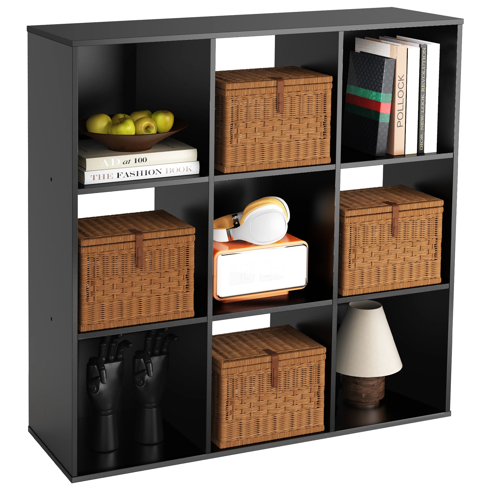 9 Cube Storage Organizer Wooden Bookcase Shelf for Home