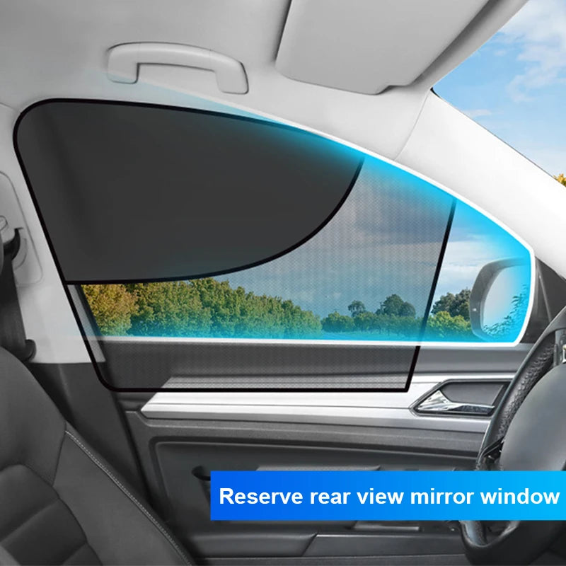 SEAMETAL 2Pcs Car Curtains Magnet Double Layer Side Window Sun Shade Privacy Curtain UV Block Sun Protection Cover for Children