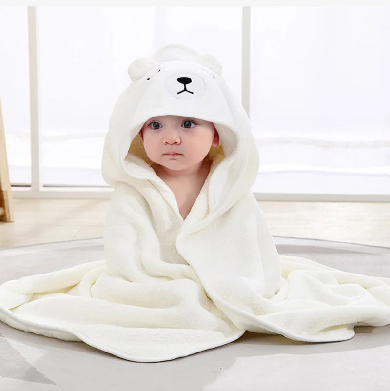 Cartoon Animal Baby Hooded Bath Towel Blanket for Toddlers