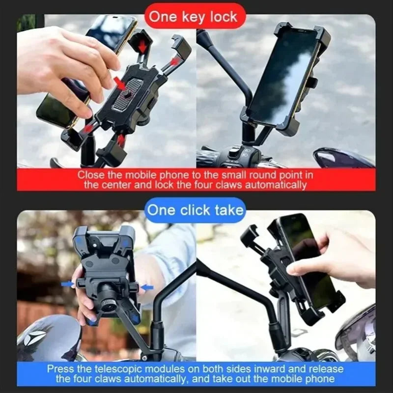 360° Rotatable Phone Mount Universal Shockproof Bicycle Motorcycle Holder for iPhone Samsung Xiaomi 