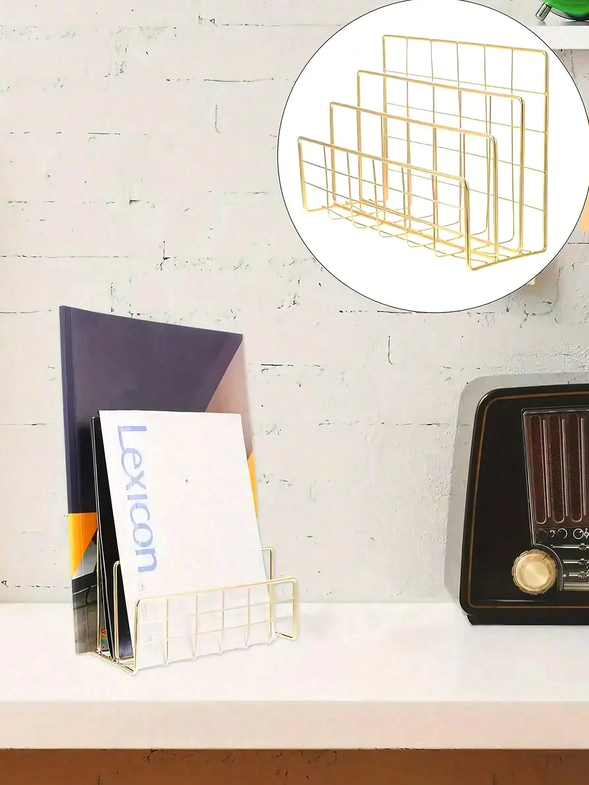 Bestandsrek, sorteerder, tijdschriftenhouder, opberger voor bureau, boeken, mappen en documenten, verticale organizer van metaallegering