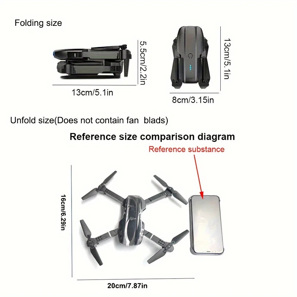 Drone E99 Pro avec caméra HD, contrôle via application et portée de 50 m