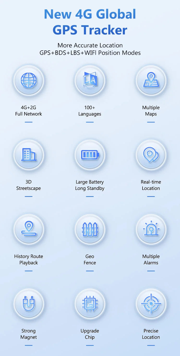 Strong Magnet 4G Car GPS Tracker Vehicle Locator Vibration Alarm Long Standby 20000/10000mAH Battery with Free APP