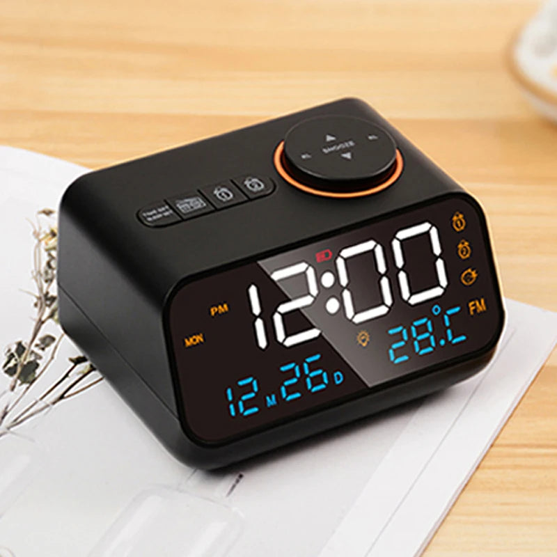 LED Alarm Clock with FM Radio, Temperature & Humidity Display