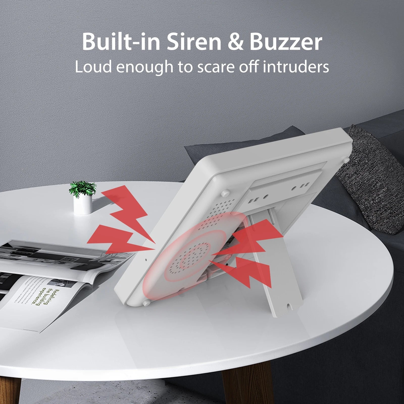 Staniot WiFi SecPanel 5 Wireless Home Alarm System Tuya Smart 4.3" Touch Screen Security Kit Built-in Siren APP Remote Control 