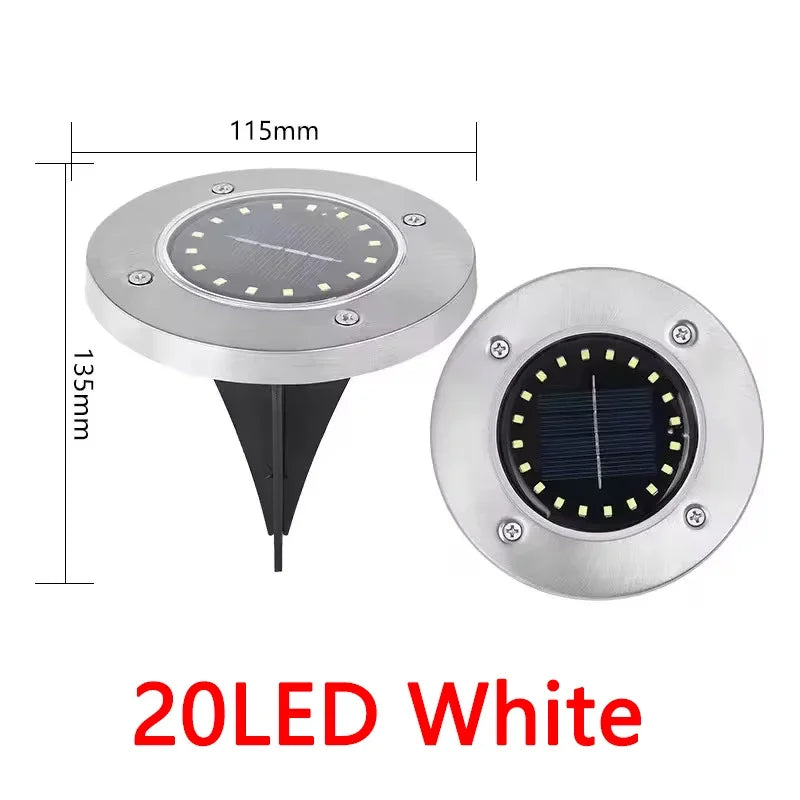 Solar Ground Disc Lights for Garden Decoration