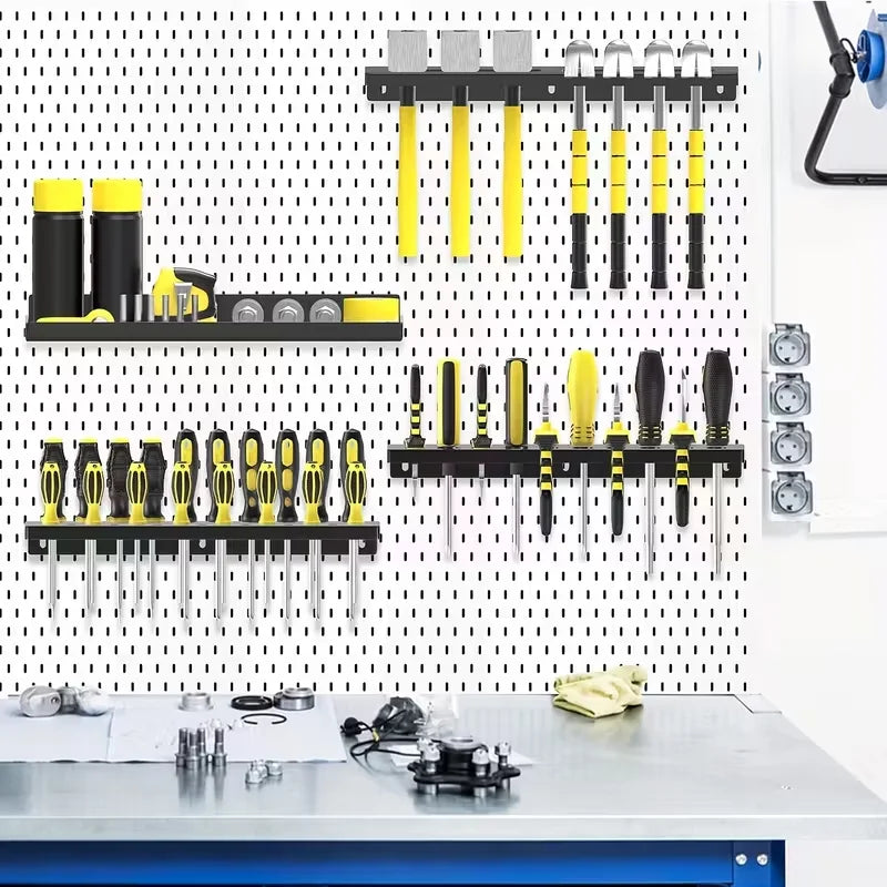 Wall-Mounted Metal Tool Holders for Workshop Storage