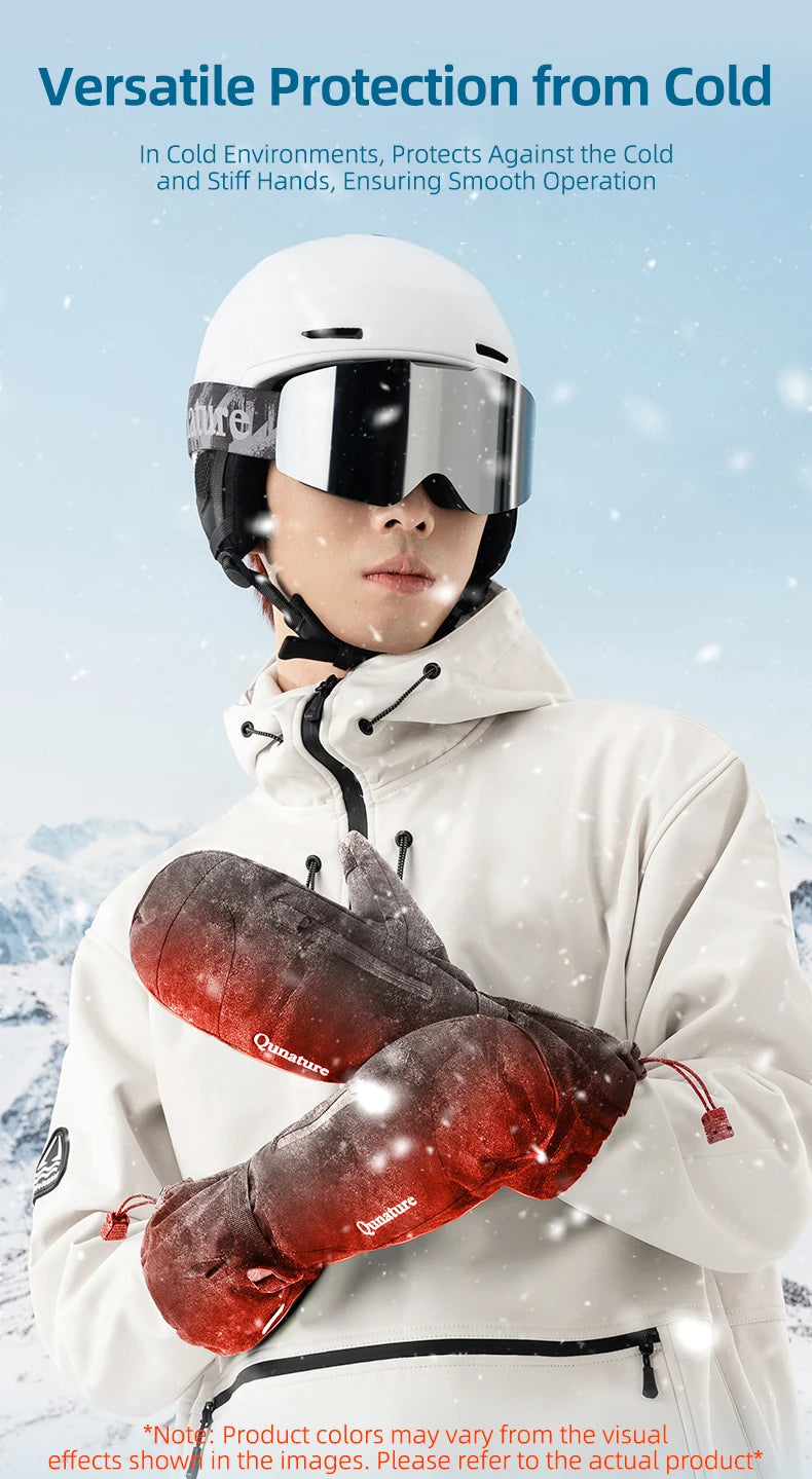 Qunature Ski Gloves with Anti-Slip Palm and Fleece Lining