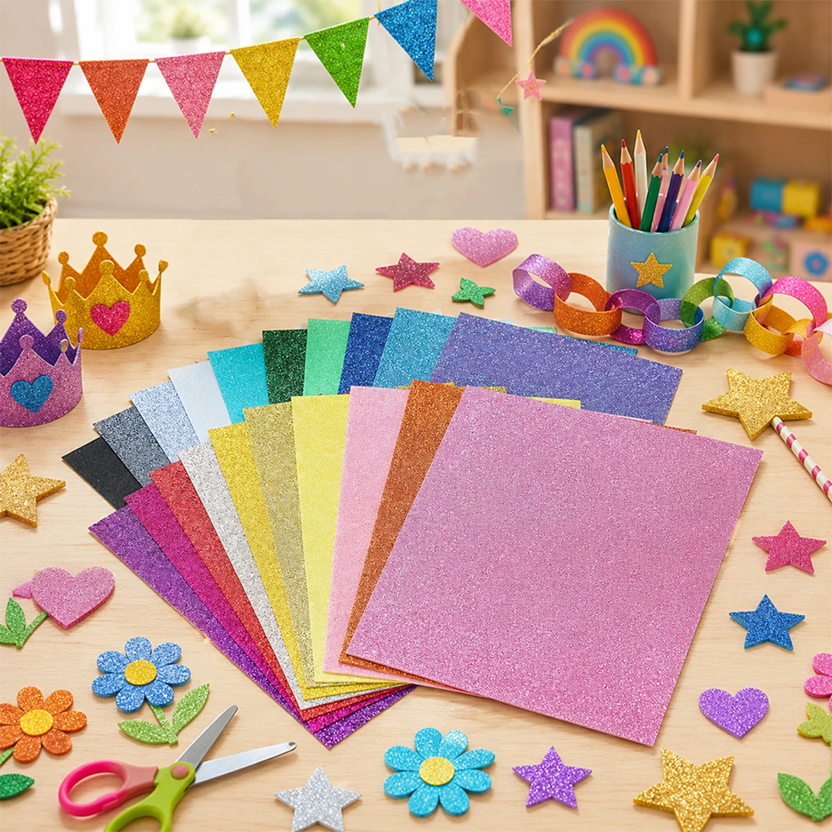 أوراق Felt فنية لامعة — قطعتان، 20 × 30 سم
