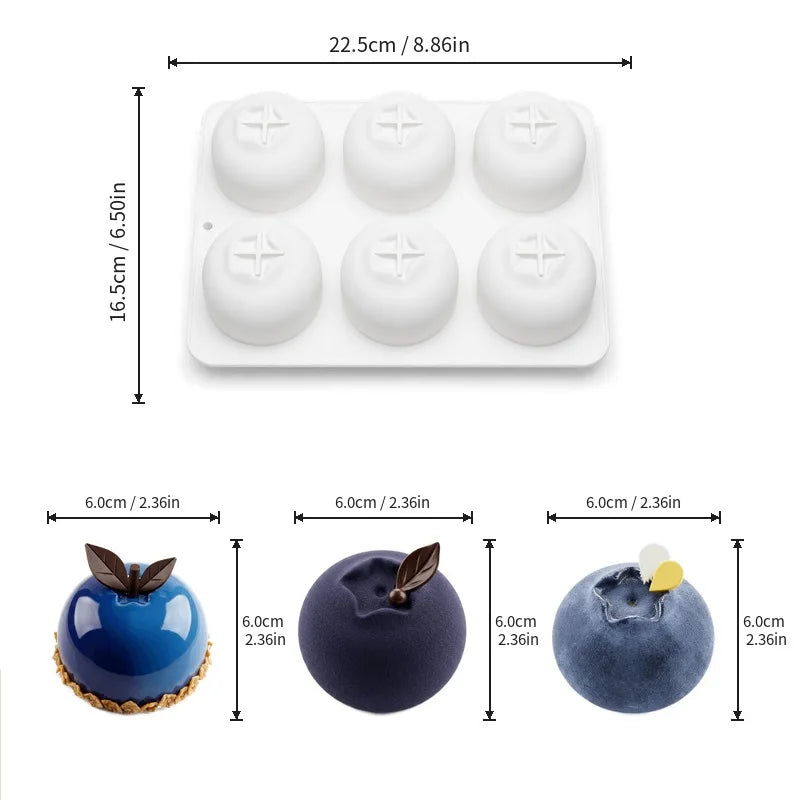 Blueberry-Shaped Silicone Dessert Mould, Cavity Options