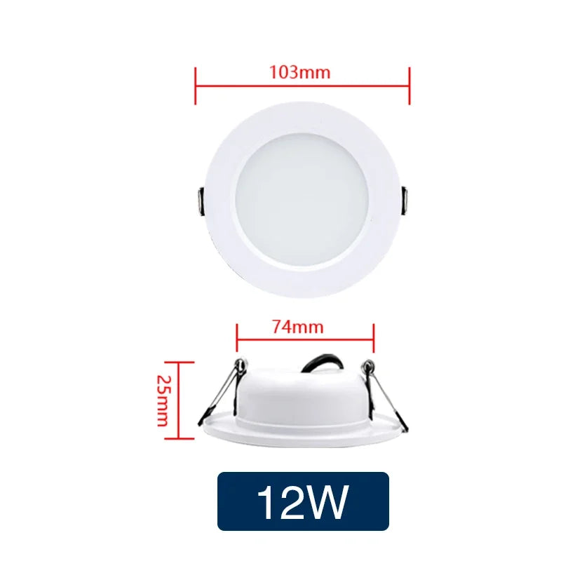 Round Recessed LED Downlight, Voltage Options