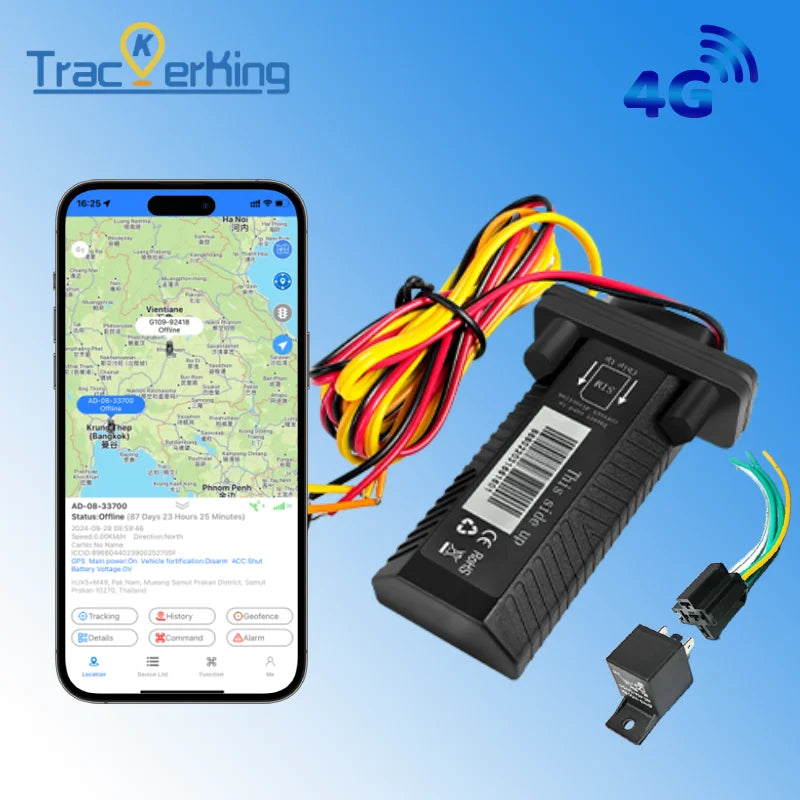 TrackerKing Vehicle Car Motorcycle GPS Tracker Oil-Cut ACC ALARM Android IOS APP J16/EC33