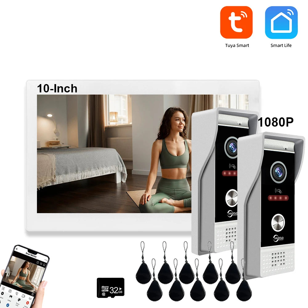 1080P Video Intercom Wifi 7/10 Inch Monitor Kit for Apartment System Home Security Wired Doorbell Card Swipe Private House Tuya Spy-shop.com