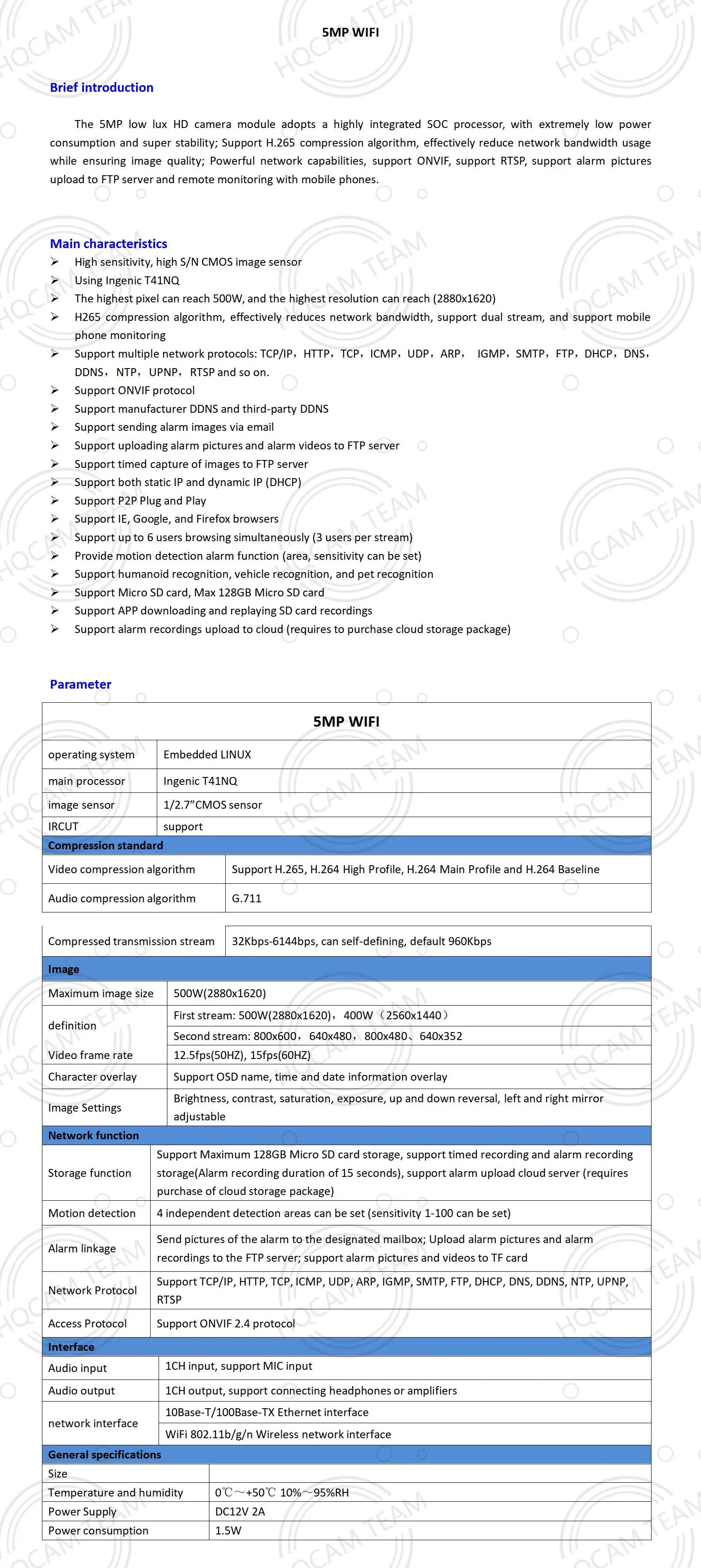 4K PIR Camera with 5MP IMX415 Sensor and Invisible 940nm IR