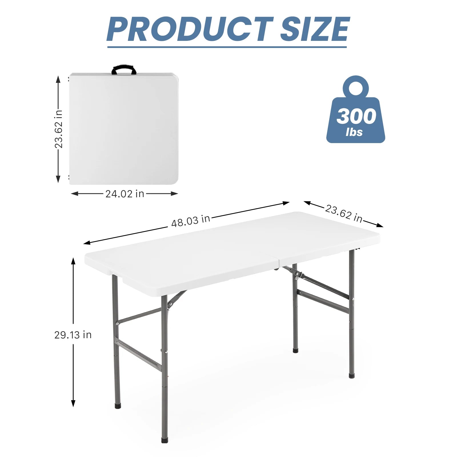 Folding Camping Table with Handle and Safety Lock for Outdoor Use