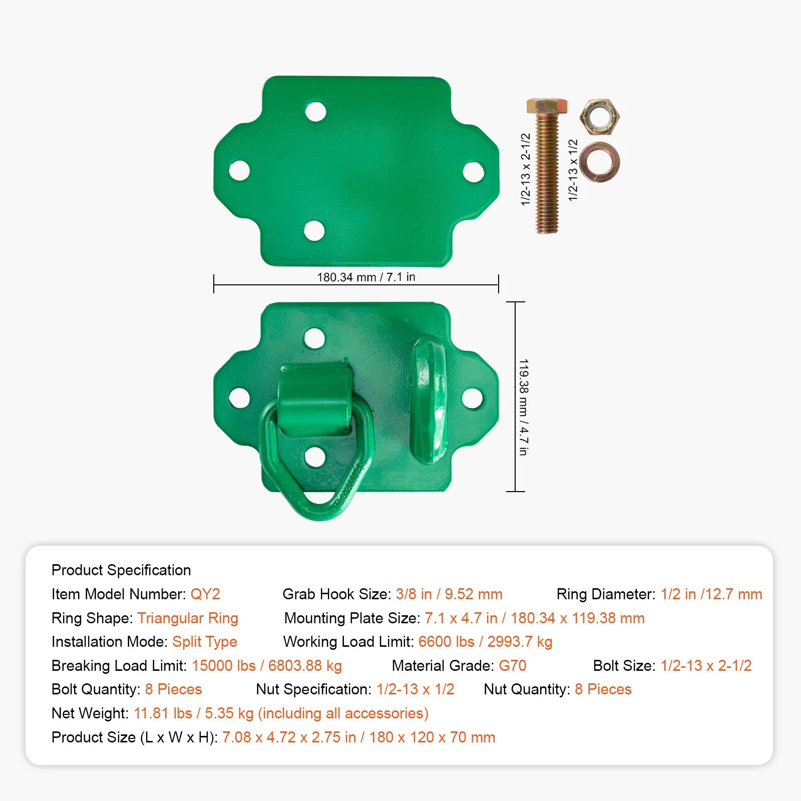 Heavy-Duty Tractor Bucket Hooks 2 Pack 12000–15000 lbs Capacity