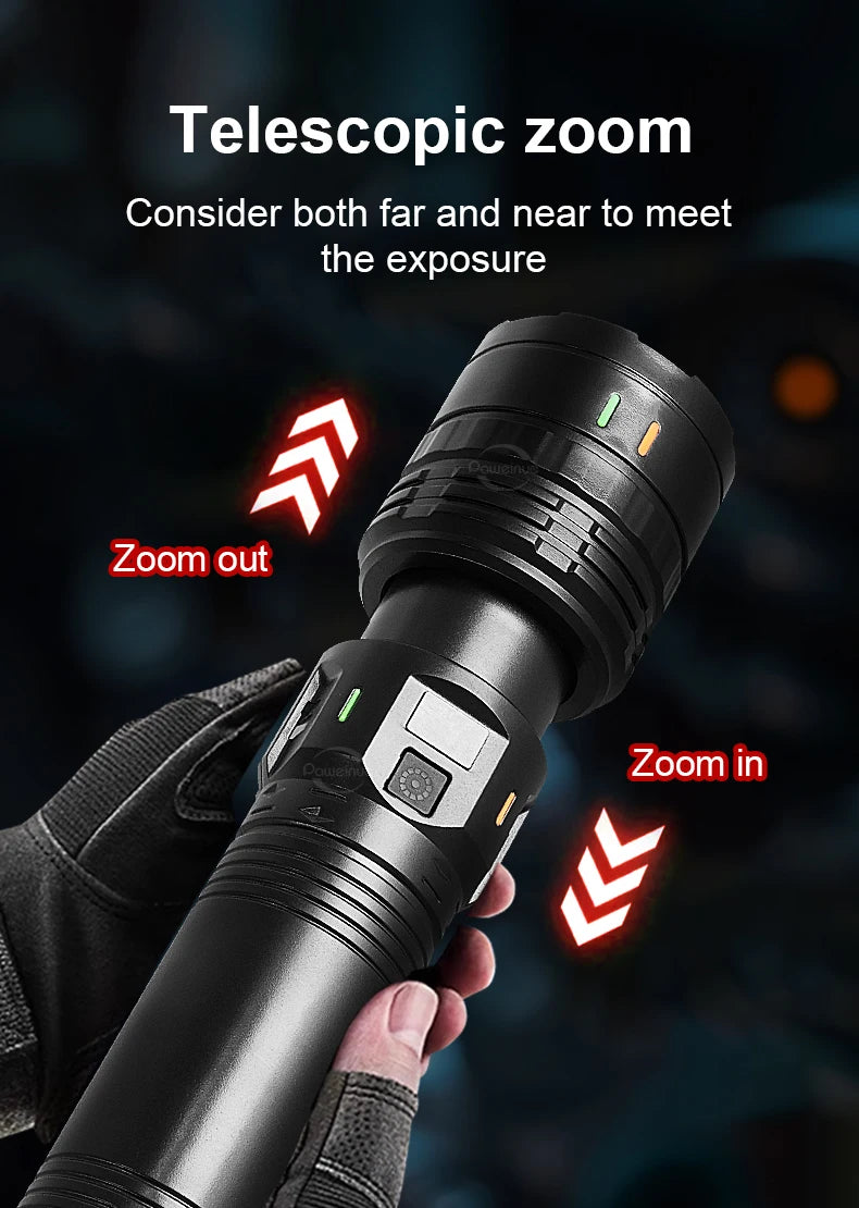 Rechargeable Zoom LED Torch, Large or Small COB Option