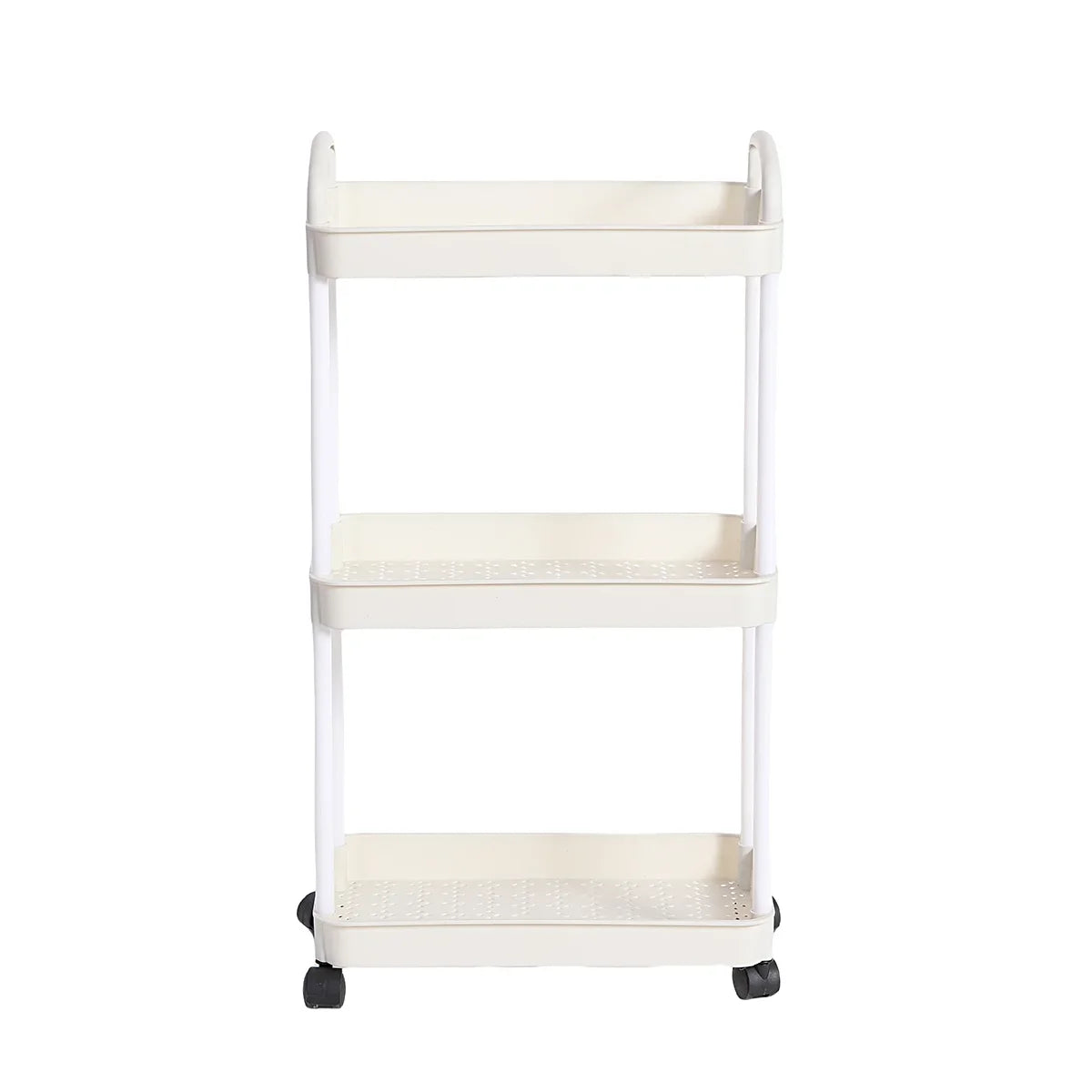3-Tier Rolling Storage Cart, White