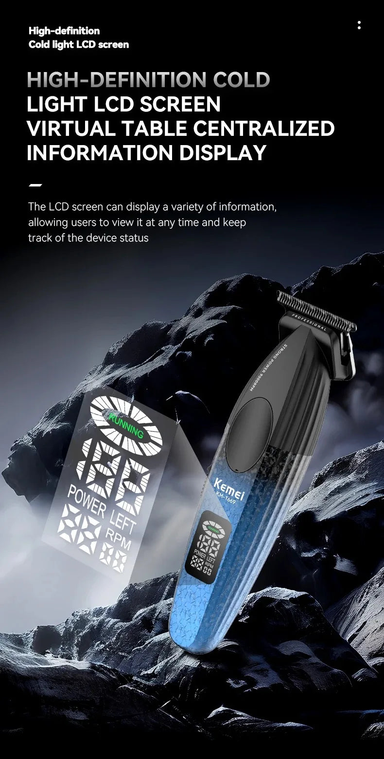 Cordless 9000RPM Hair Clipper Zero Gap Trimmer for Precision Cuts