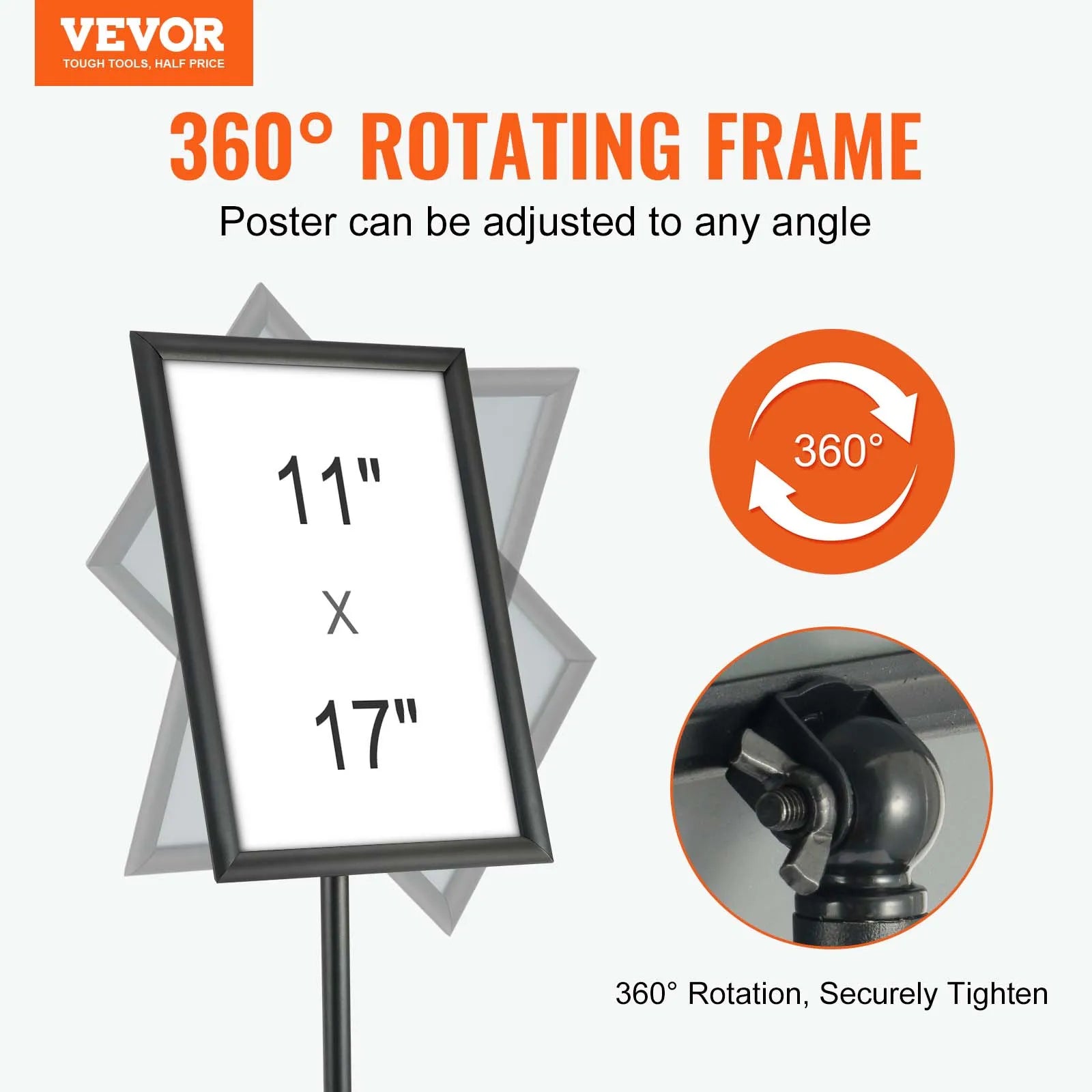VEVOR Podest-Displayhalter vertikal & horizontal verstellbar, robuster Boden-Posterständer für Display-Werbung und Außenbereich