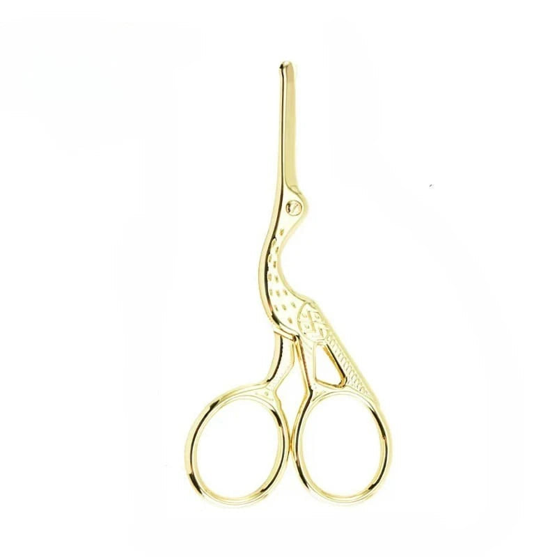 Round Head Stainless Steel Nose Hair Scissors Stork Type BeautyScissors ForEyebrows Nose Hair Beard Ear Hair Eyebrow Scissors 