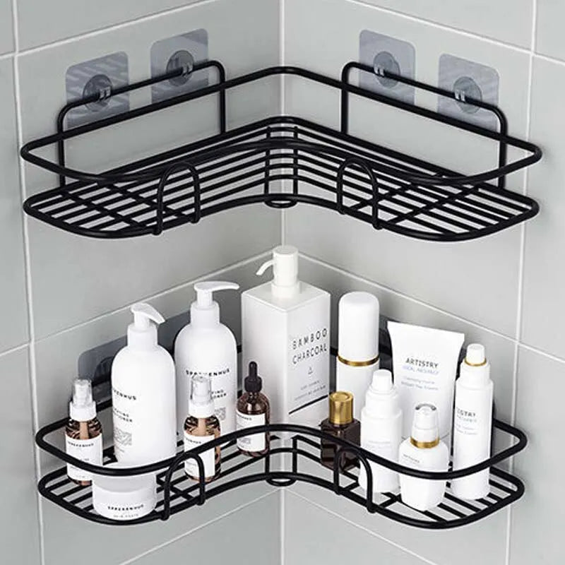 Bathroom Shelf Shower Shelf Shampoo Storage Shelf Kitchen Spice Corner Shelf No Punch Wall - Mounted Shelf Bathroom Accessories 