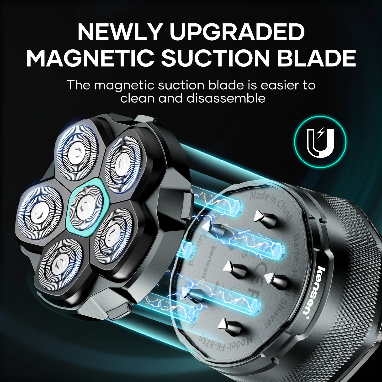 Elektrický holiaci strojček na hlavu pre hladké a rýchle holenie dohola