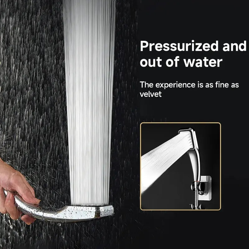 300 Holes Pressurized Showerhead Hand Hold Square Shower Head Water Saving Rainfall Spray Nozzle Bathroom Accessories 