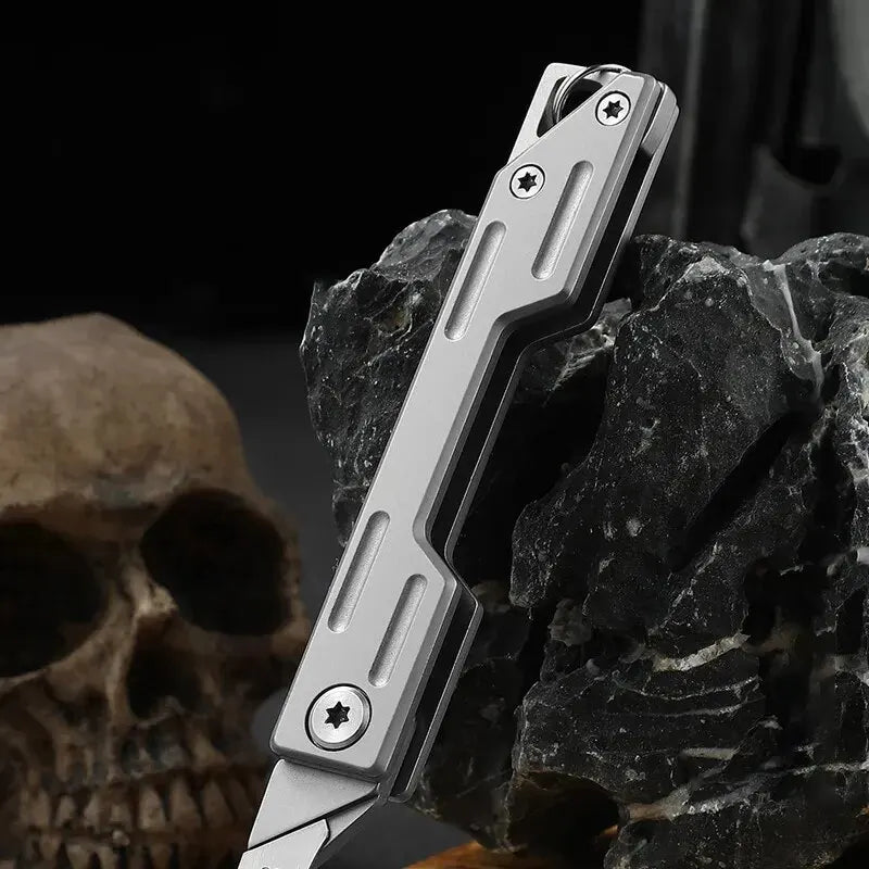 Folding Knife Stainless Steel Pocket Knife With 9 Replaceable Blades, Sharp Hobby Knife Craft Knife Kit 