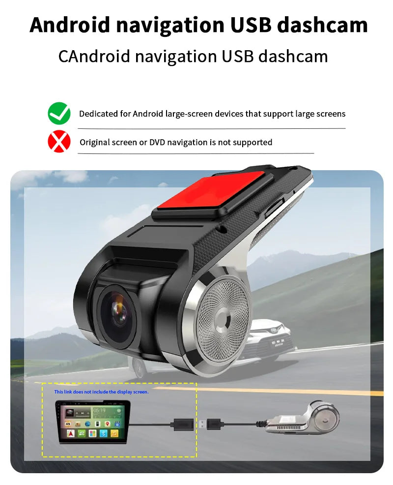 Cameră auto USB 720p pentru unități multimedia Android compatibile