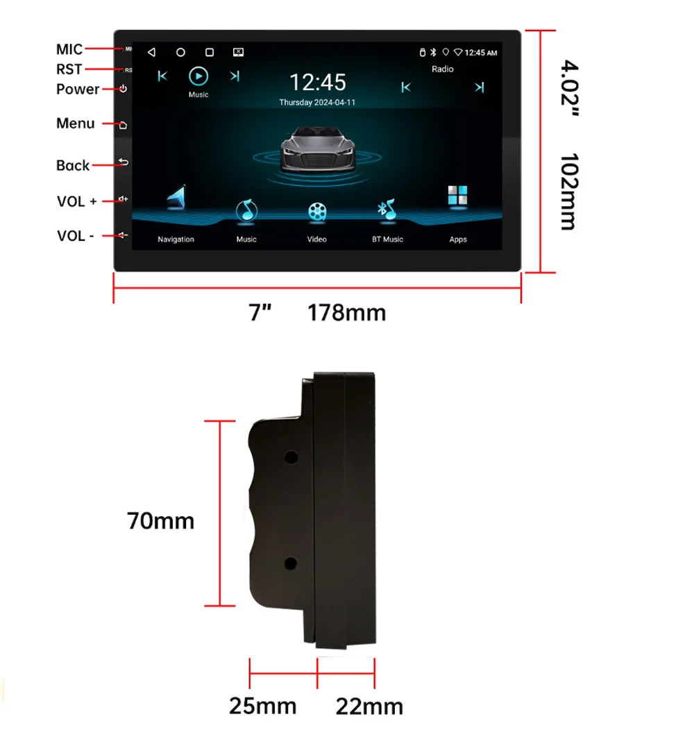 7/9/10 Zoll Universal Android 13 Autoradio 32G/64G Autoradio Android 2 Din Car Radio GPS BT Zentrale Multimedia Intelligente Fahrzeugssysteme