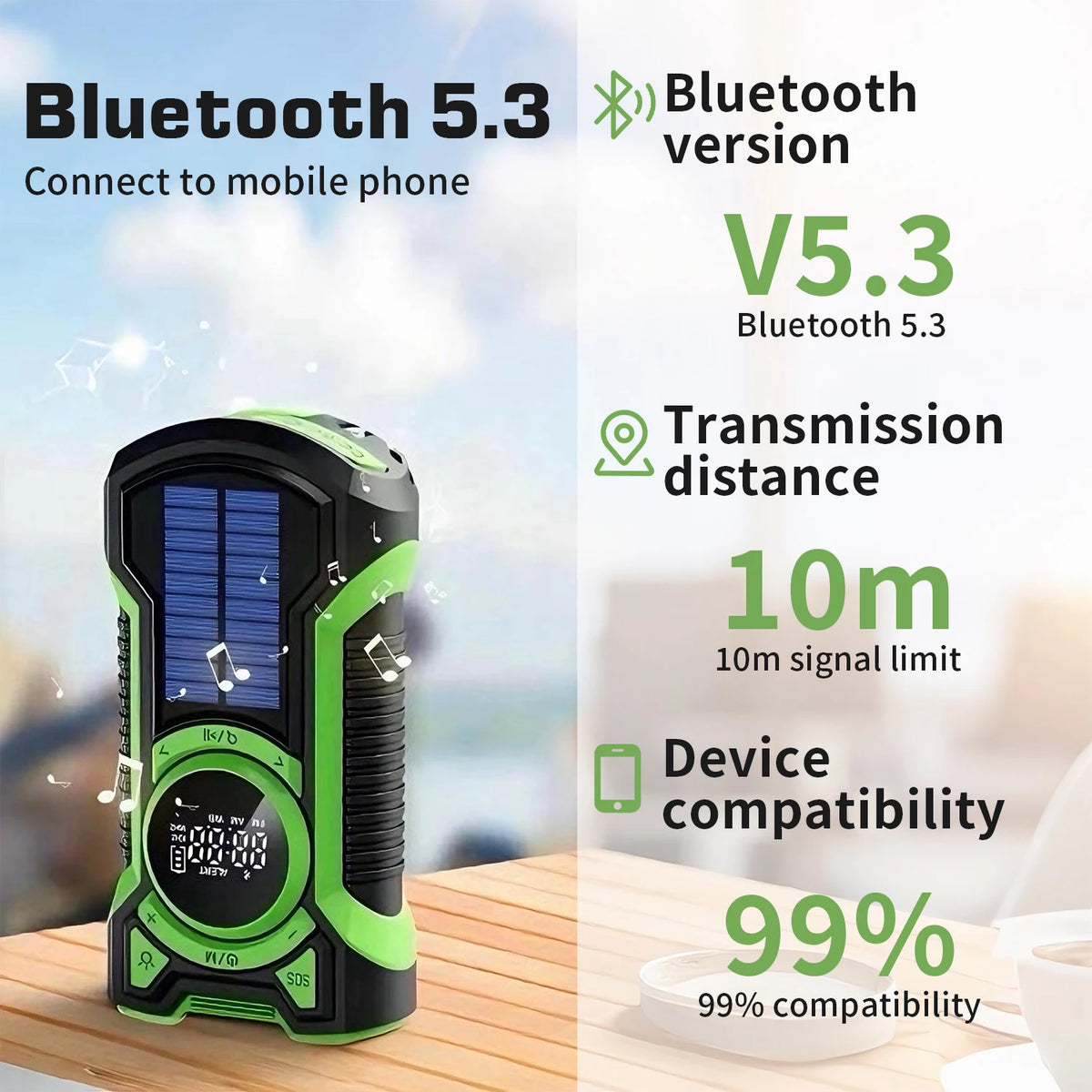Polnljivi AM/FM Bluetooth radio