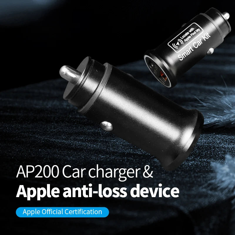 Universal Mini Car Charger GPS Locator Tracker Cigarette Lighter iPhone USB Type-C Find My ios Official App GPS Vehicle Tracke