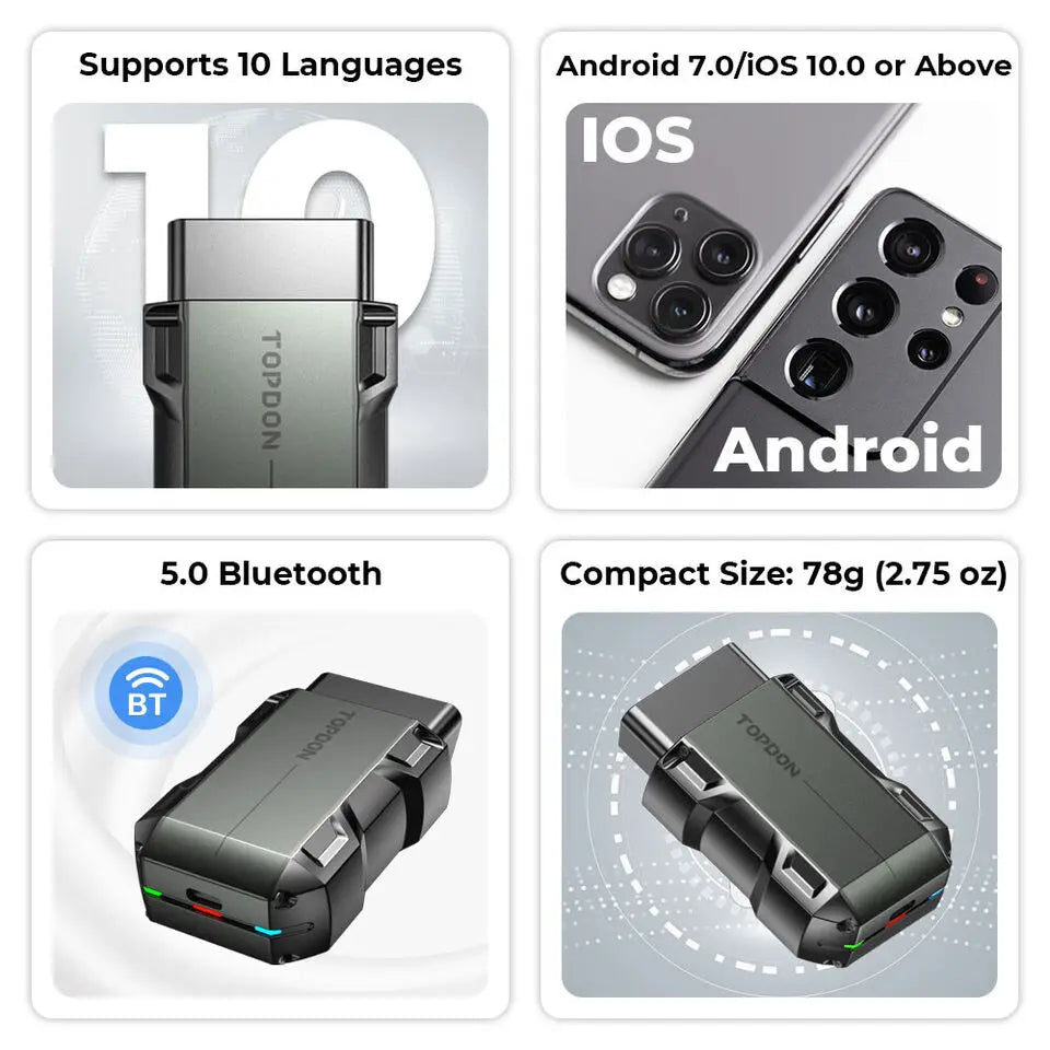 TopScan Lite Bluetooth OBD2 Diagnostic Scanner