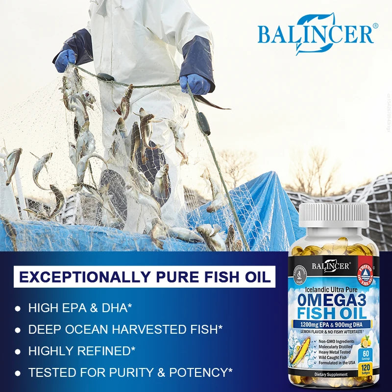 Omega-3 Fish Oil Supplement Capsules