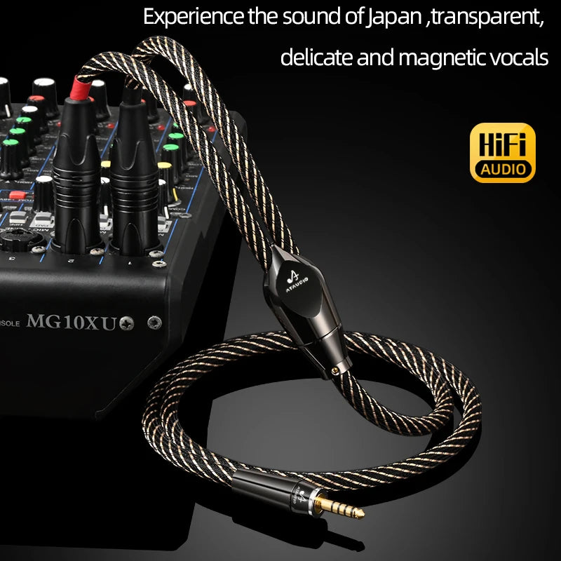 Câble équilibré 4,4 mm vers double XLR pour audio HiFi et usage studio