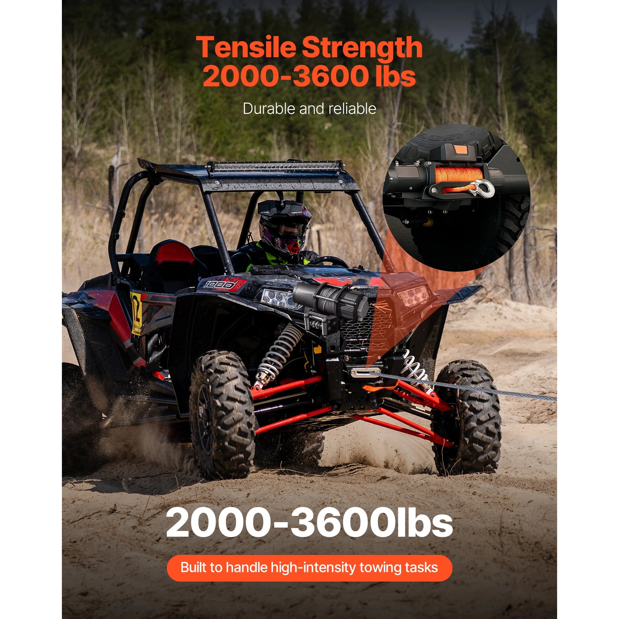 Trailer Hitch Winch Mount 2000–3600 lbs for Polaris Sportsman 2009+
