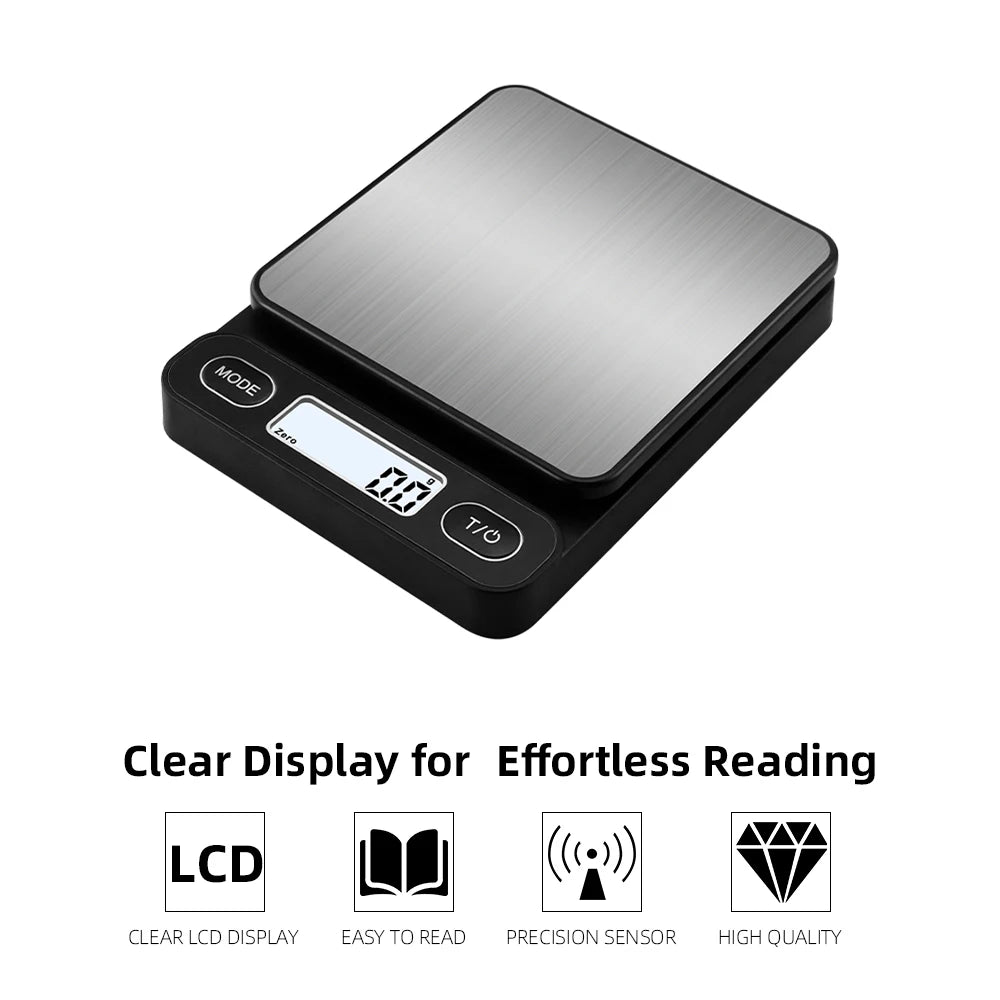 Digital Kitchen Scale with Backlit LCD and Nine Weighing Units