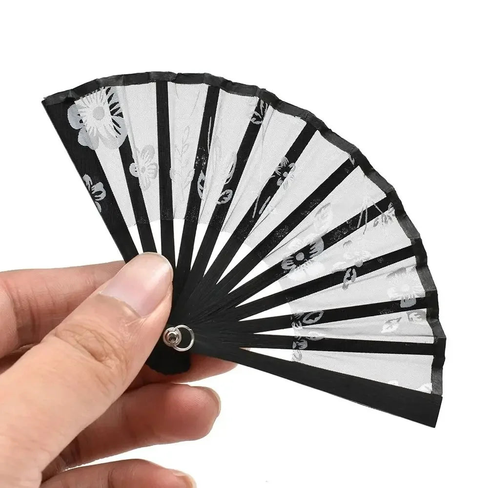 Mini Bamboo-and-Fabric Folding Fan