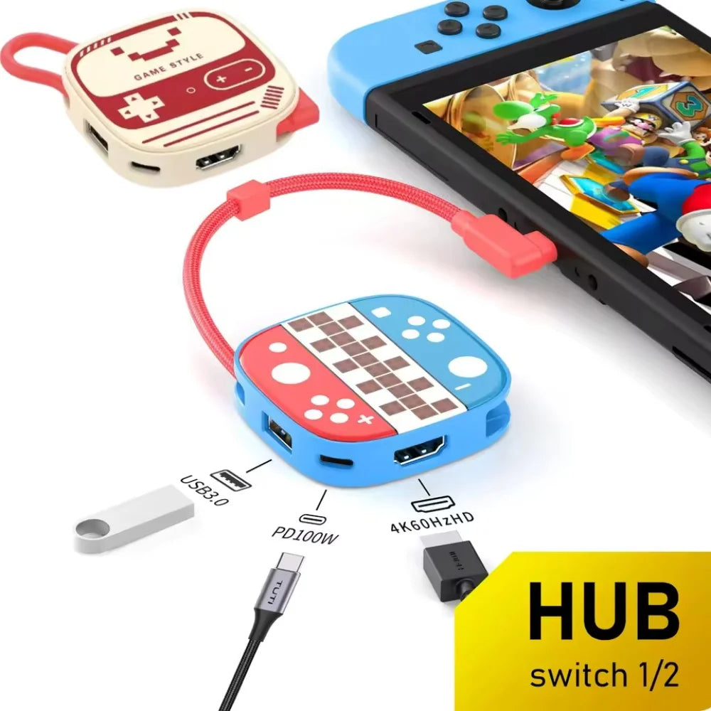 Switch-2-HDMI-4K-Dock mit USB-3.0-Hub
