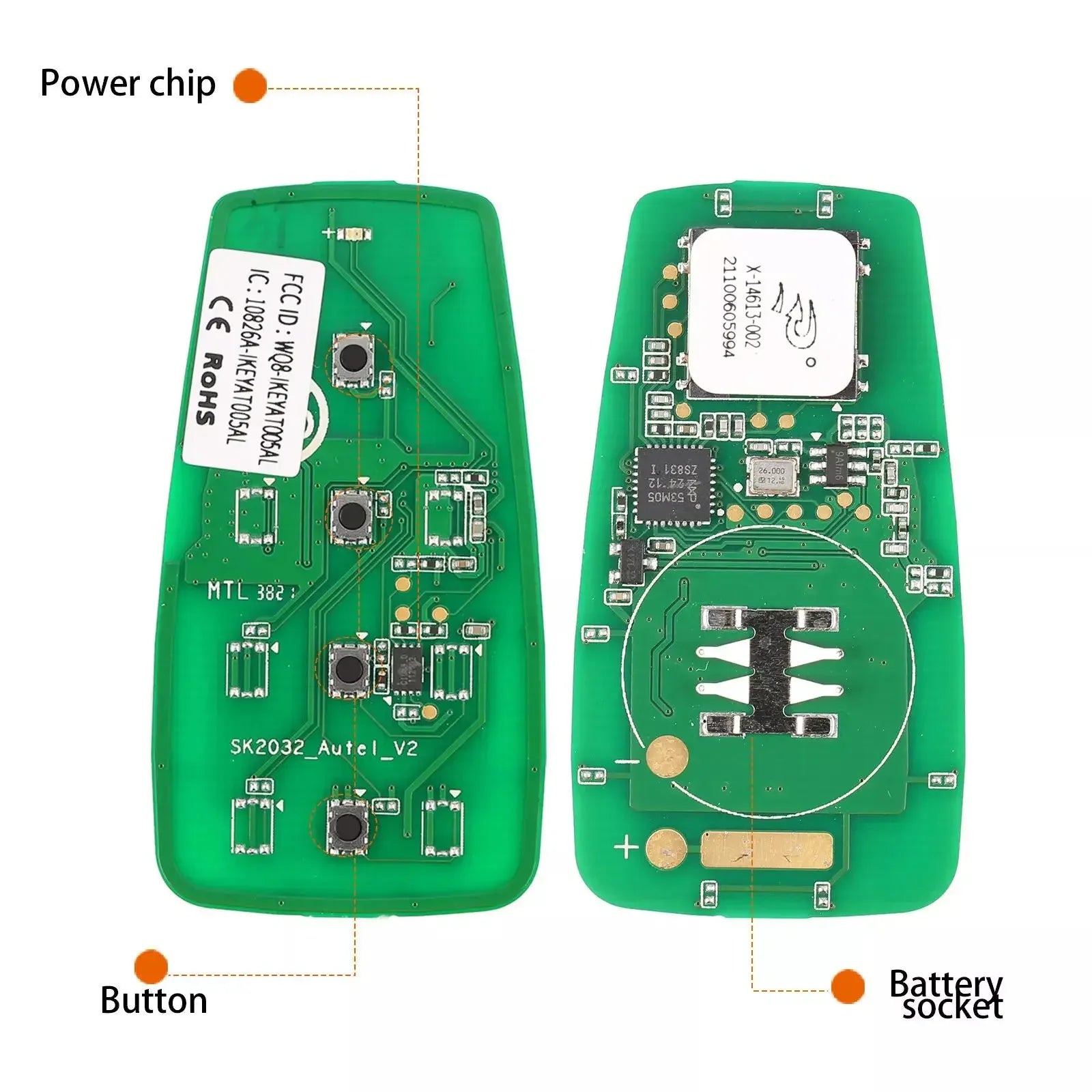 Autel IKEYAT004CL 4-Button Universal Smart Car Key for KM100