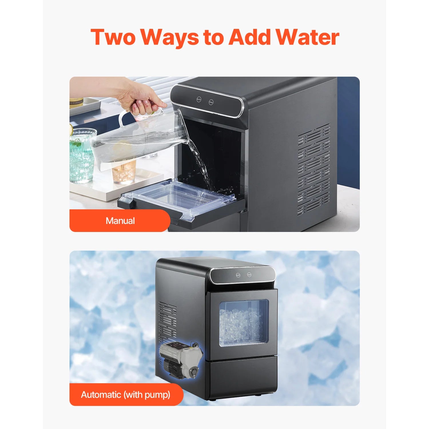 Nugget Ice Maker 37 lbs per Day with Self-Cleaning